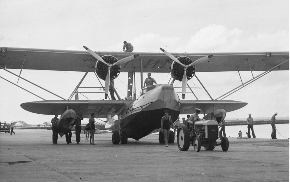 P2Y-1 of VP-5 taking being towed on the ramp.